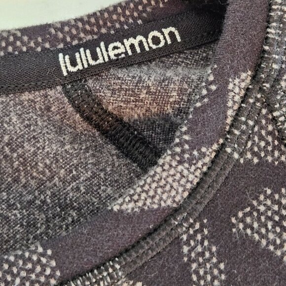 Lululemon Runderful Long Sleeve Sz 8 Heritage Camo Jacquard Black Lunar Rock - Picture 8 of 10